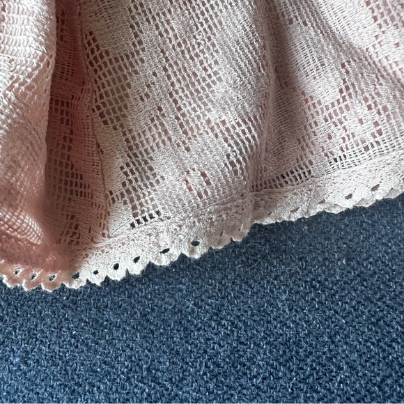 Linen lace pink shirt skirt - Picture 4 of 6